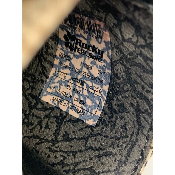 Rocky 4Eur Sole Serpentine Leather Convertible Clog 3 In 1 Womens 10 - 10.5 WIDE - Picture 15 of 15